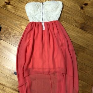 White and pink High/Low January 7 dress S
